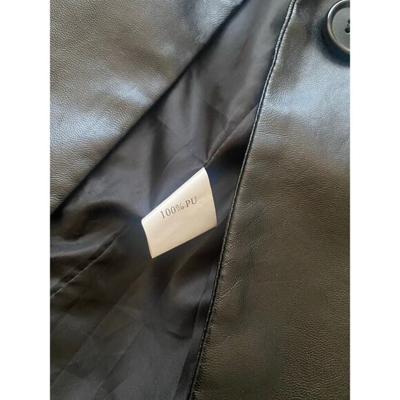 Princess Polly Black Faux Leather Blazer Jacket Size Small /Medium - Picture 8 of 9